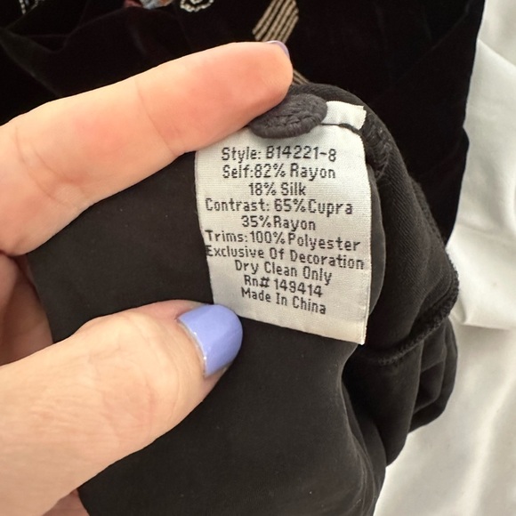 Johnny Was Biya Lyra Silk-blend Velvet Blouse In Black small - Picture 10 of 10